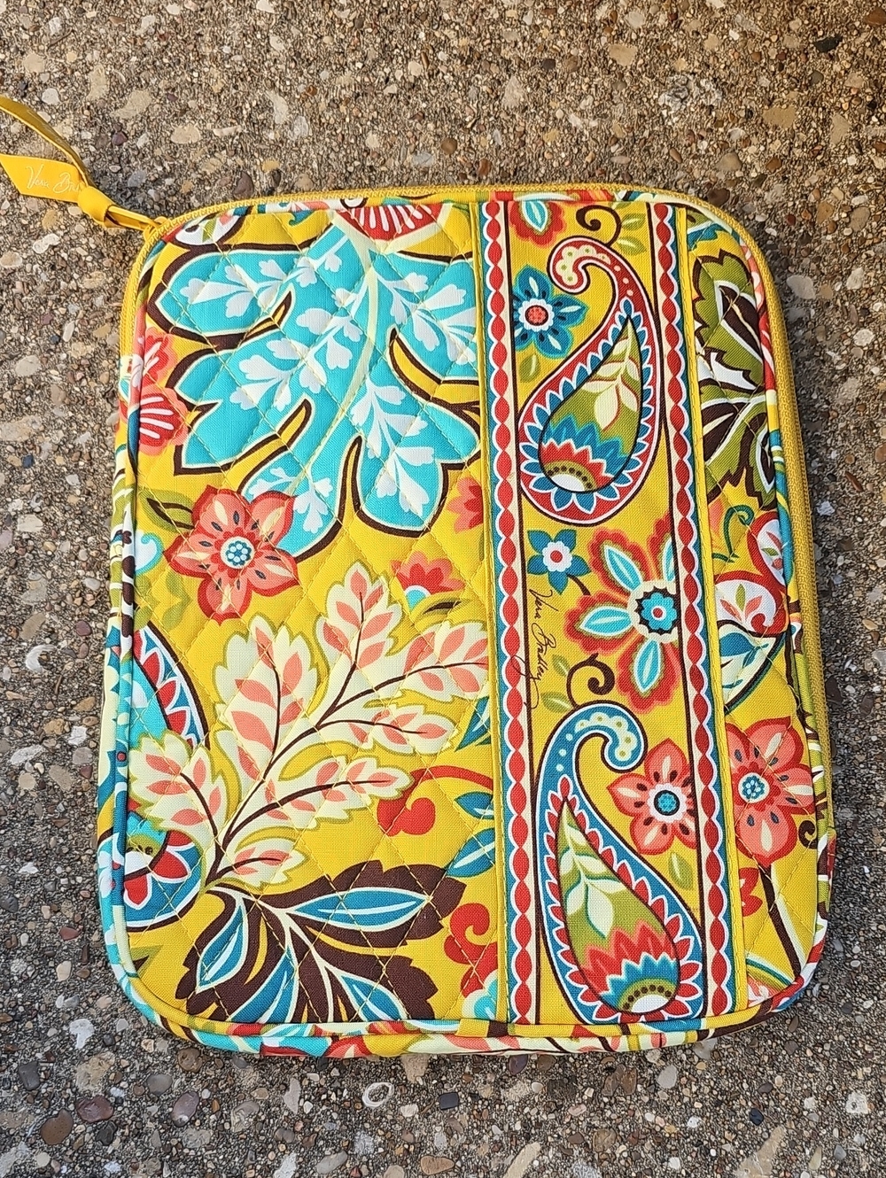 Vera Bradley Provencal Yellow Floral Paisley Quilted Tablet IPad Case